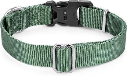 Mikivery Nylon Dog Collar with Quick Release Buckle Soft Adjustable Sturdy for Small Medium Large