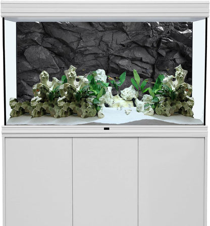 AWERT 24x12 inches Stone Aquarium Background Black Rock Fish Tank Background Rocky Terrarium