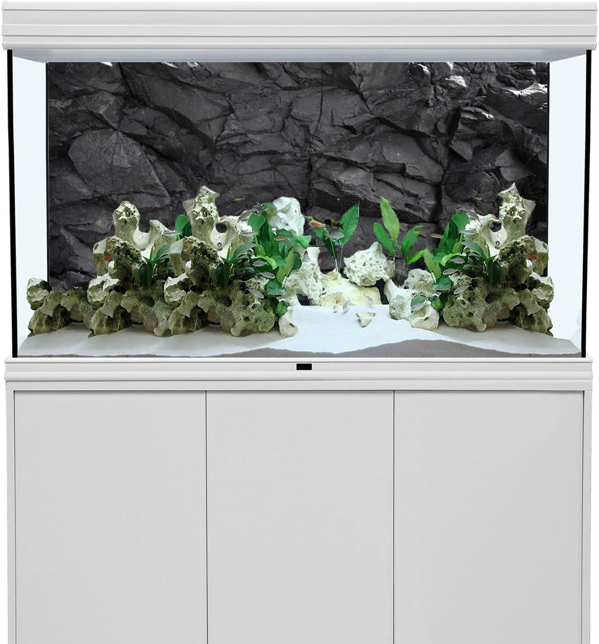 AWERT 48x18 inches Stone Aquarium Background Rock Fish Tank Background Rocky Terrarium Background