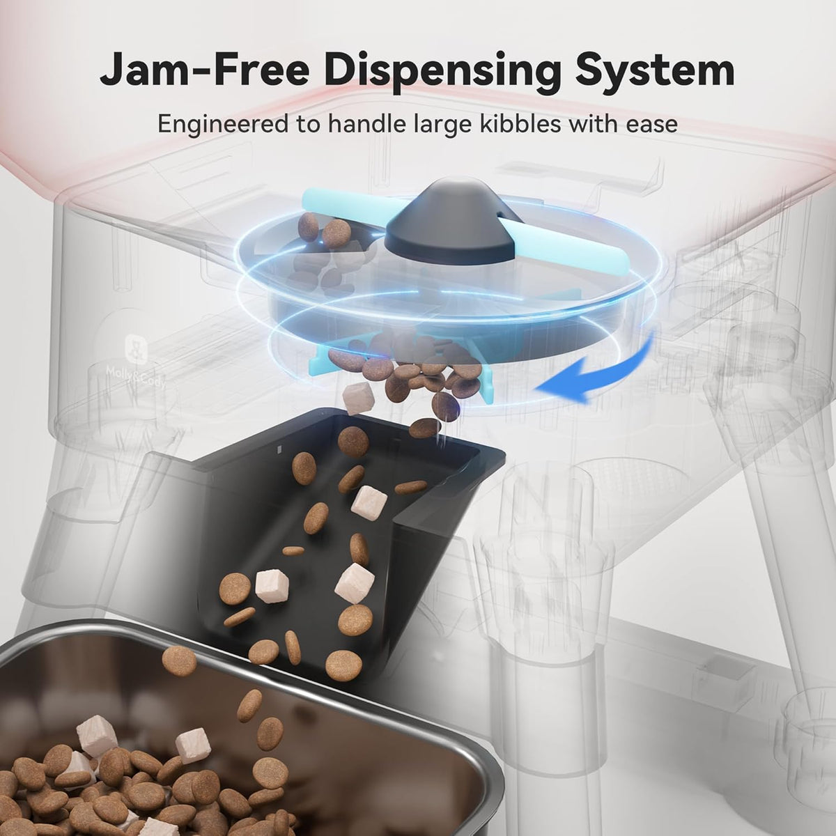 Automatic Dog Feeder for Large Dogs, 14L Capacity, Remote Feeding, Anti-Blockage System, Timed Auto
