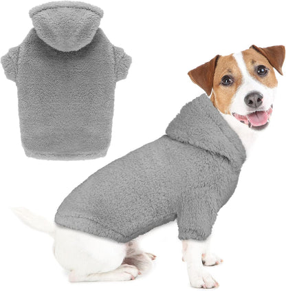 Fuzzy Dog Sweaters for Medium Dogs Dog Hoodie Sweater Clothes Warm Soft Cozy Pet Coats Hooded