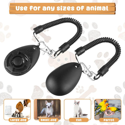 Frienda 18 Pieces Dog Training Clicker, Pet Behavioral Training Clickers with Wrist Strap for Dogs