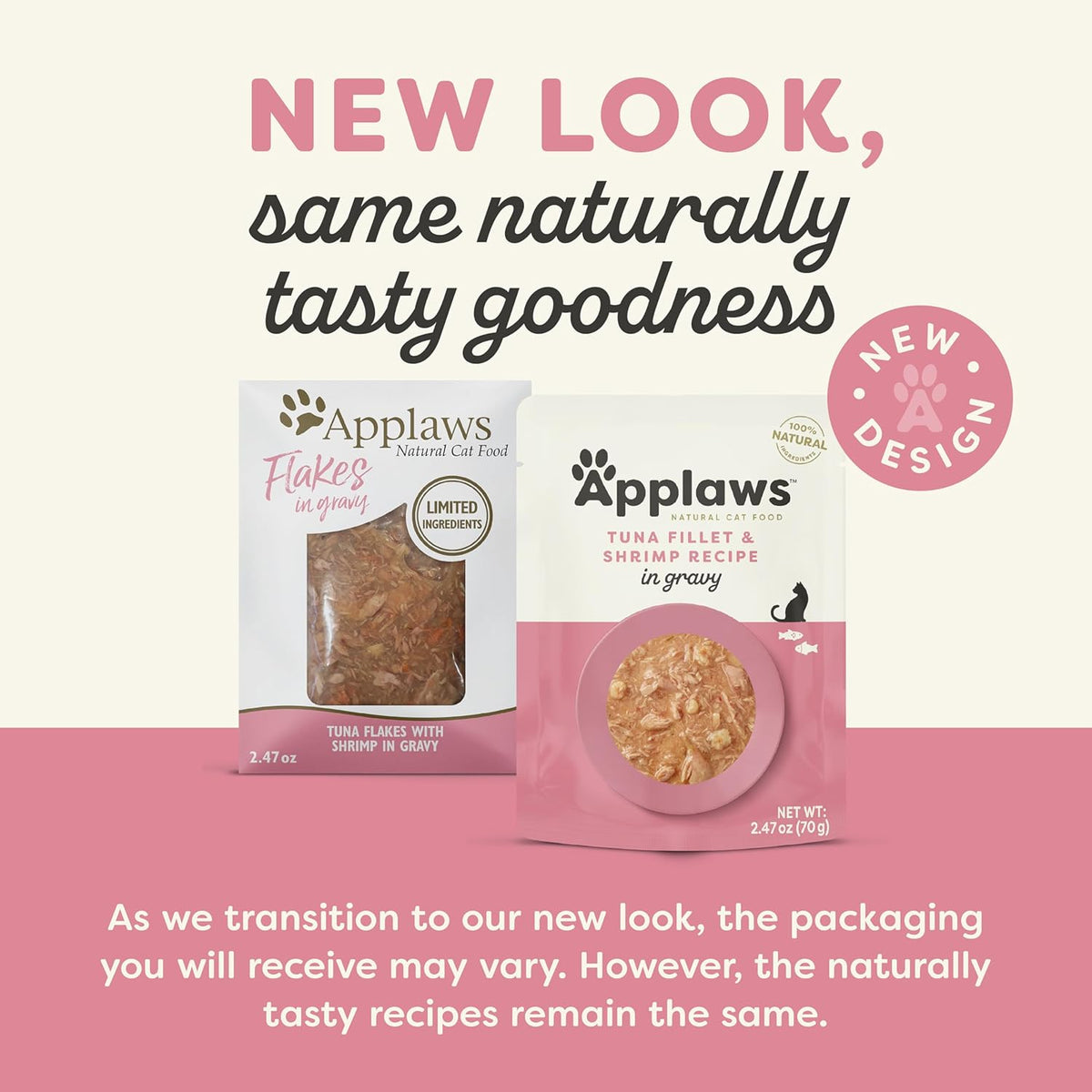 Applaws Natural Wet Cat Food in Gravy, Limited Ingredient Wet Cat Food Pouches, No Additives, Made