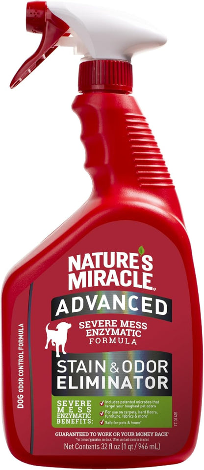 Nature’s Miracle Advanced Stain and Odor Eliminator Dog Spray, Fresh Scent, Severe Mess Enzymatic