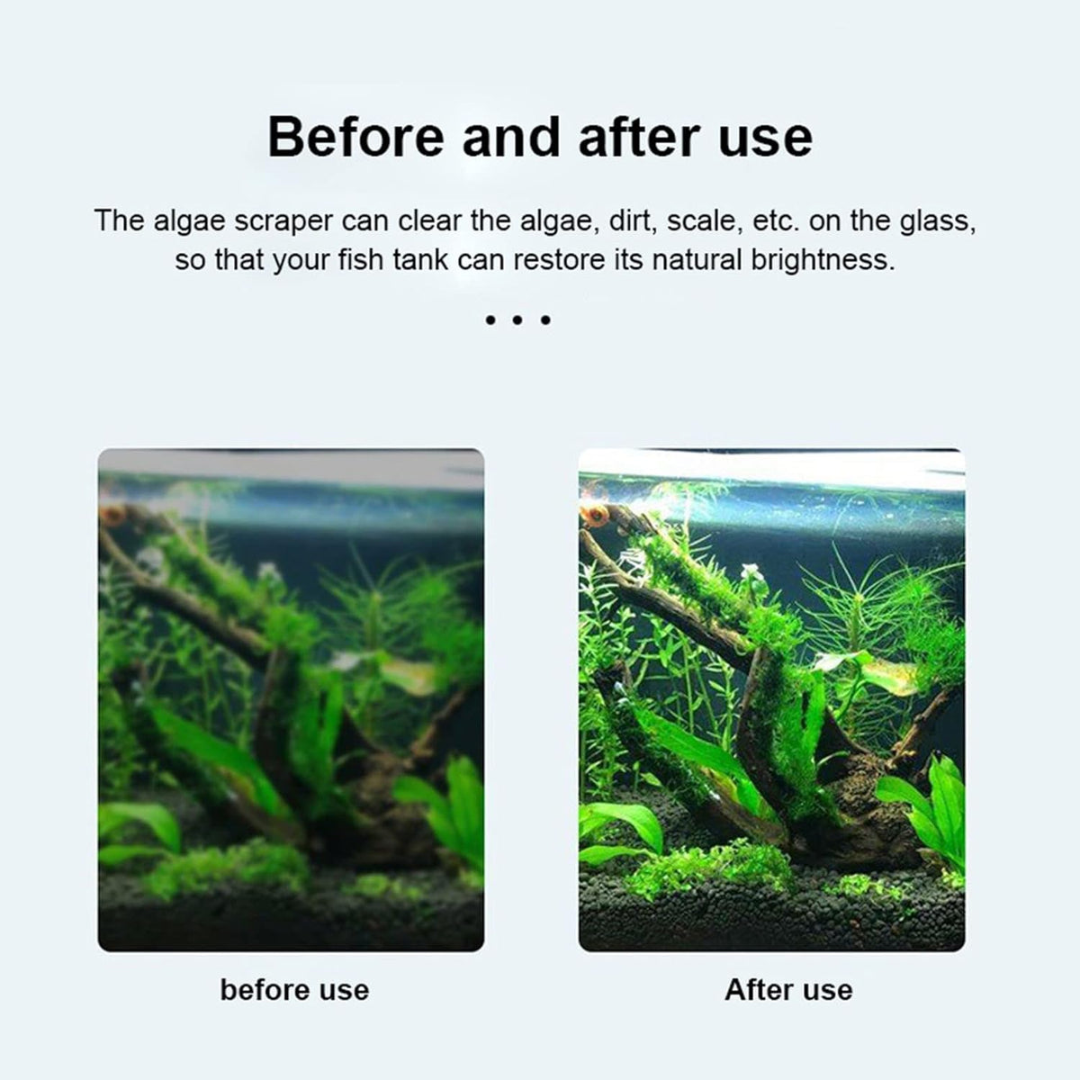 Algae Scraper for Glass Aquarium,Aquarium Razor Scraper with 10 Replaceable Blades,Aquarium
