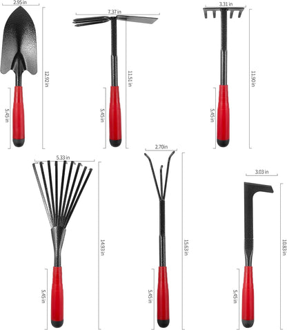 Set of 6 Gardening Tool Set, Rust-Resistant Handy Tools for Gardening, Ideal Gardening Gift Set