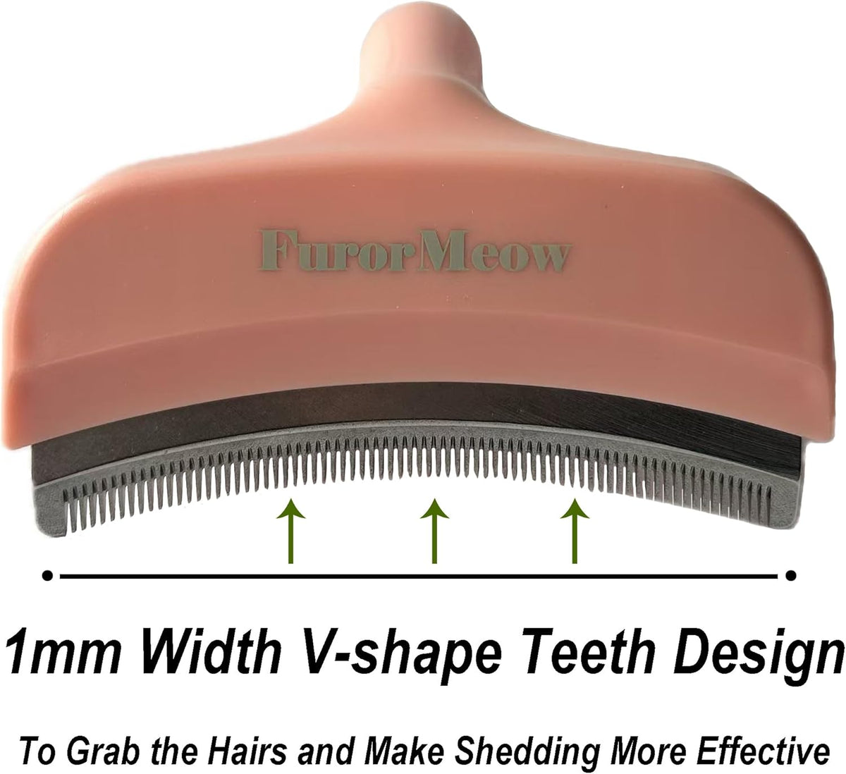 Pet Deshedding Tool with Curve Blade, Cat Grooming Brush, Tight V-shaped Teeth Shedding Comb for