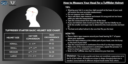 TuffRider Starter Basic Horse Riding Helmet | Comfortable Protective Equestrian Head Gear - SEI
