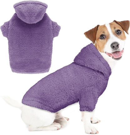 Fuzzy Dog Sweaters for Medium Dogs Dog Hoodie Sweater Clothes Warm Soft Cozy Pet Coats Hooded