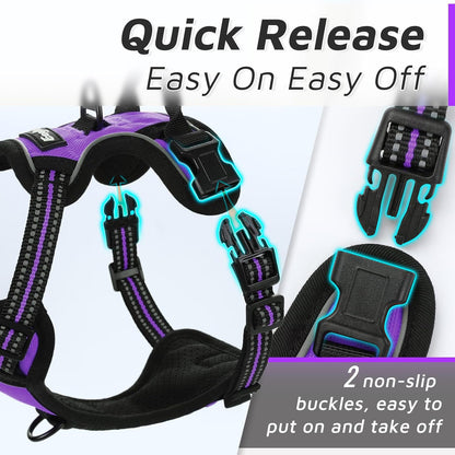 Eagloo Small Dog Harness No Pull, Service Vest with Reflective Strips and Control Handle