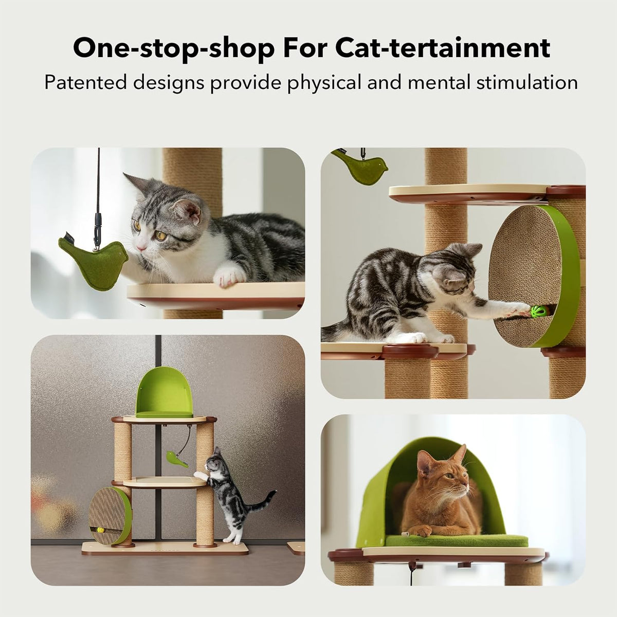 PETLIBRO Infinity Cat Tree Tower for Indoor Cats, Modular Design with Cat Bed, Toy, Felt Pads