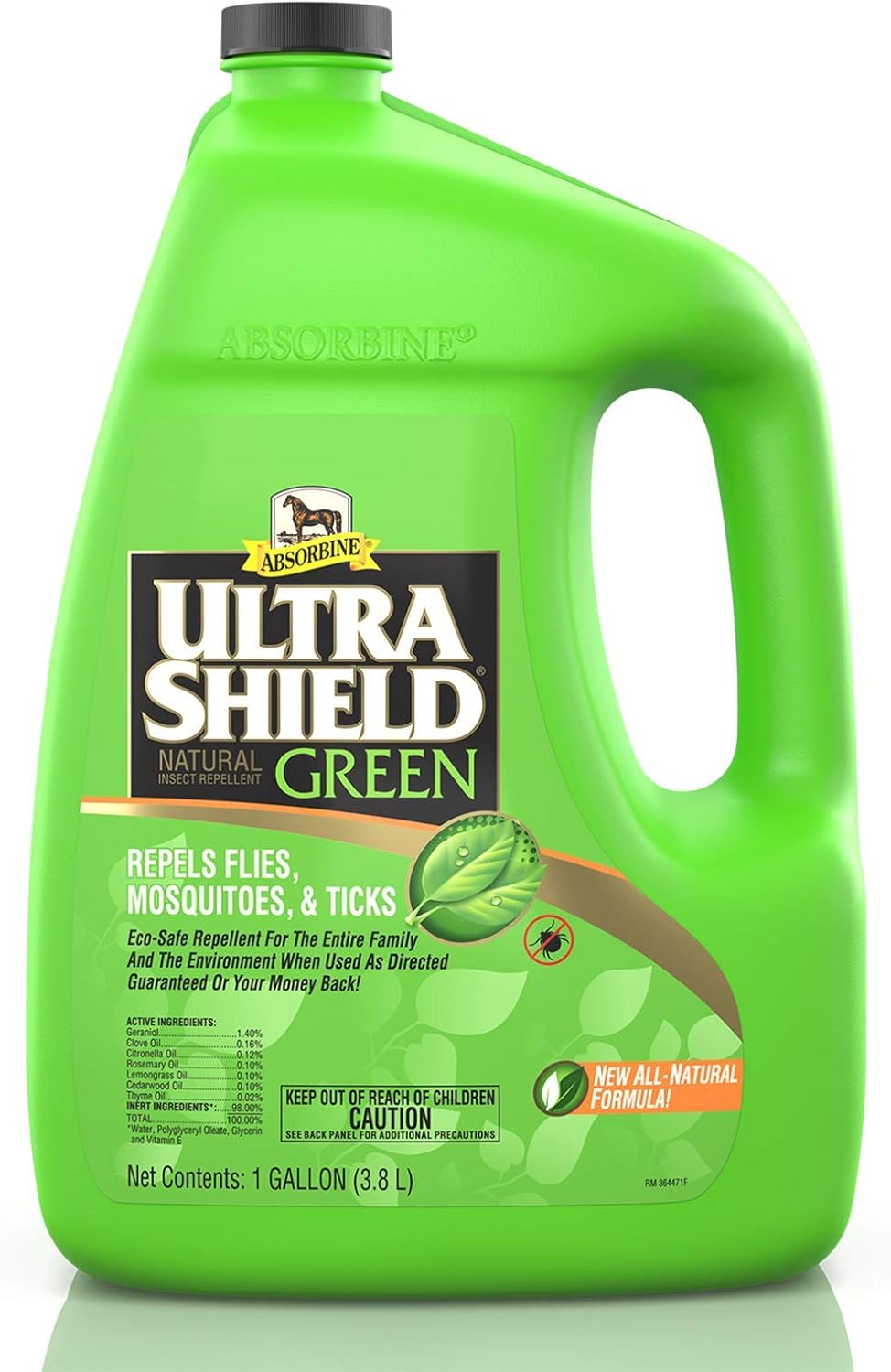 Absorbine UltraShield Green All-Natural Fly & Insect Repellent for Horses & Dogs, Essential Oils