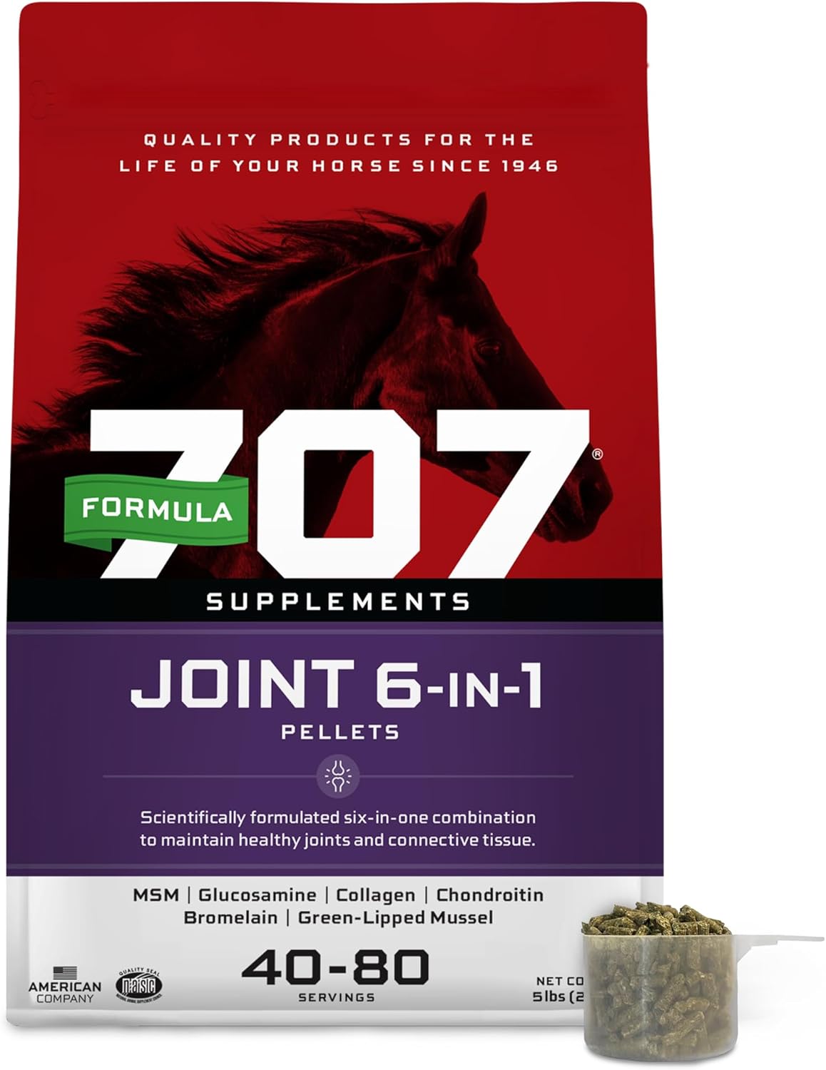 Formula 707 Joint 6in1 Equine Supplement 5 lb Bag - Support for Joint Integrity and Inflammatory