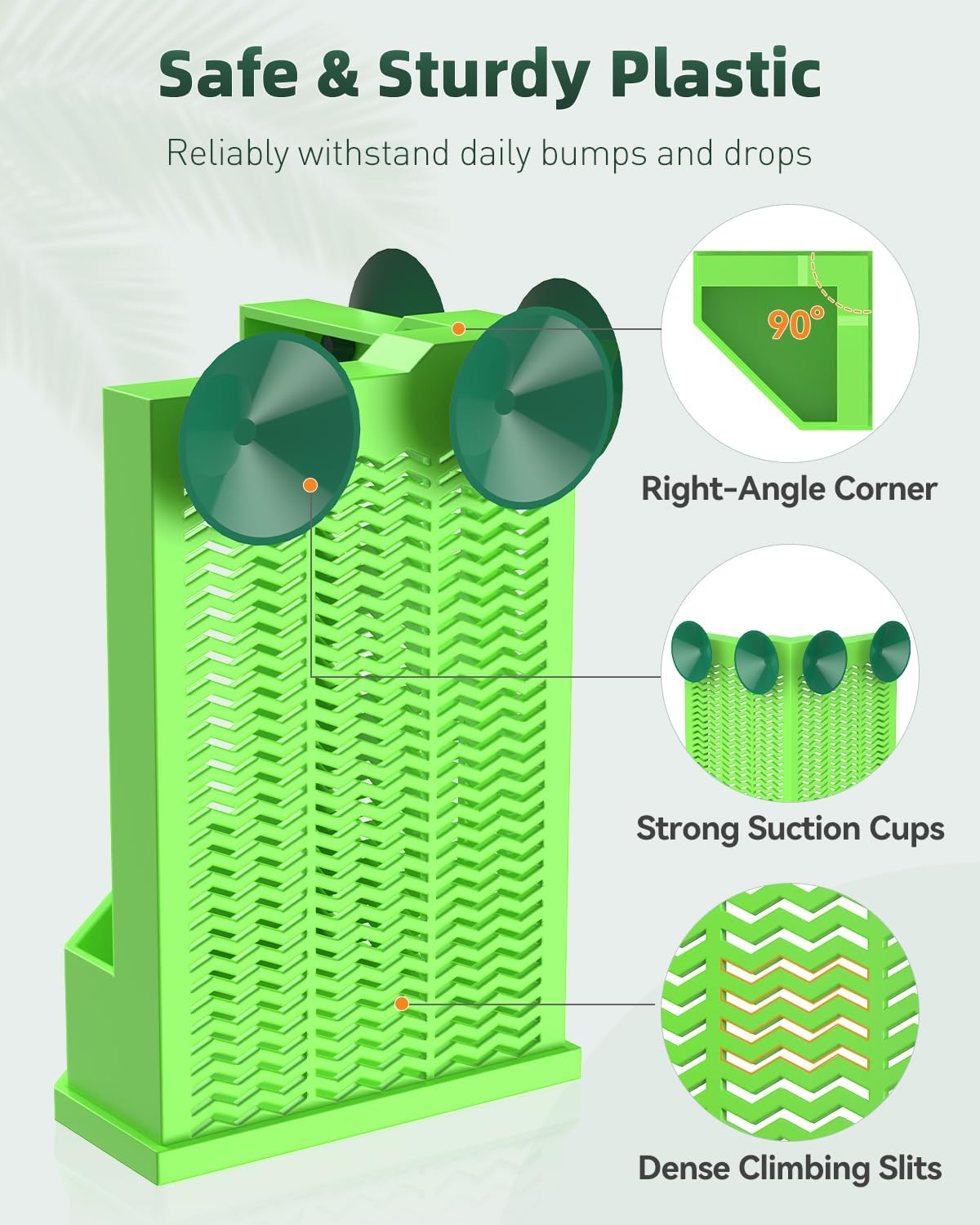 Pawfly Reptile Feeder Bowl - Escape-Proof Corner Hunting Dish, Wall-Mounted Insect Feeder for