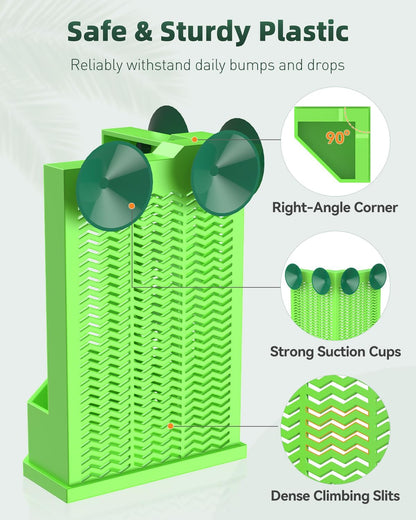 Pawfly Reptile Feeder Bowl - Escape-Proof Corner Hunting Dish, Wall-Mounted Insect Feeder for