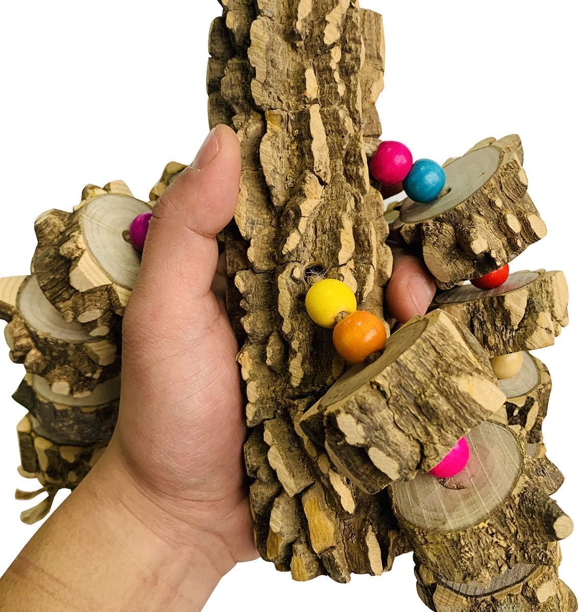 PINVNBY Macaw Toys, Extra Large Parrot Toys, Natural Wood Bird Chewing Toys for Large Birds Parrots