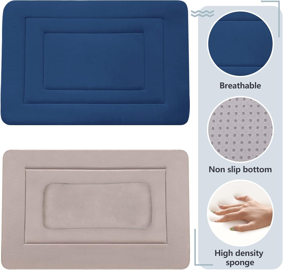 JoicyCo Soft Dog Crate Pad Mat, 48 in Non-Slip Bottom Washable Bed for Extra Large Dogs, Pet