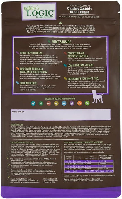 Nature's Logic Dry Dog Food - 100% Natural - No Synthetics - For All Ages, Sizes, Breeds - Free