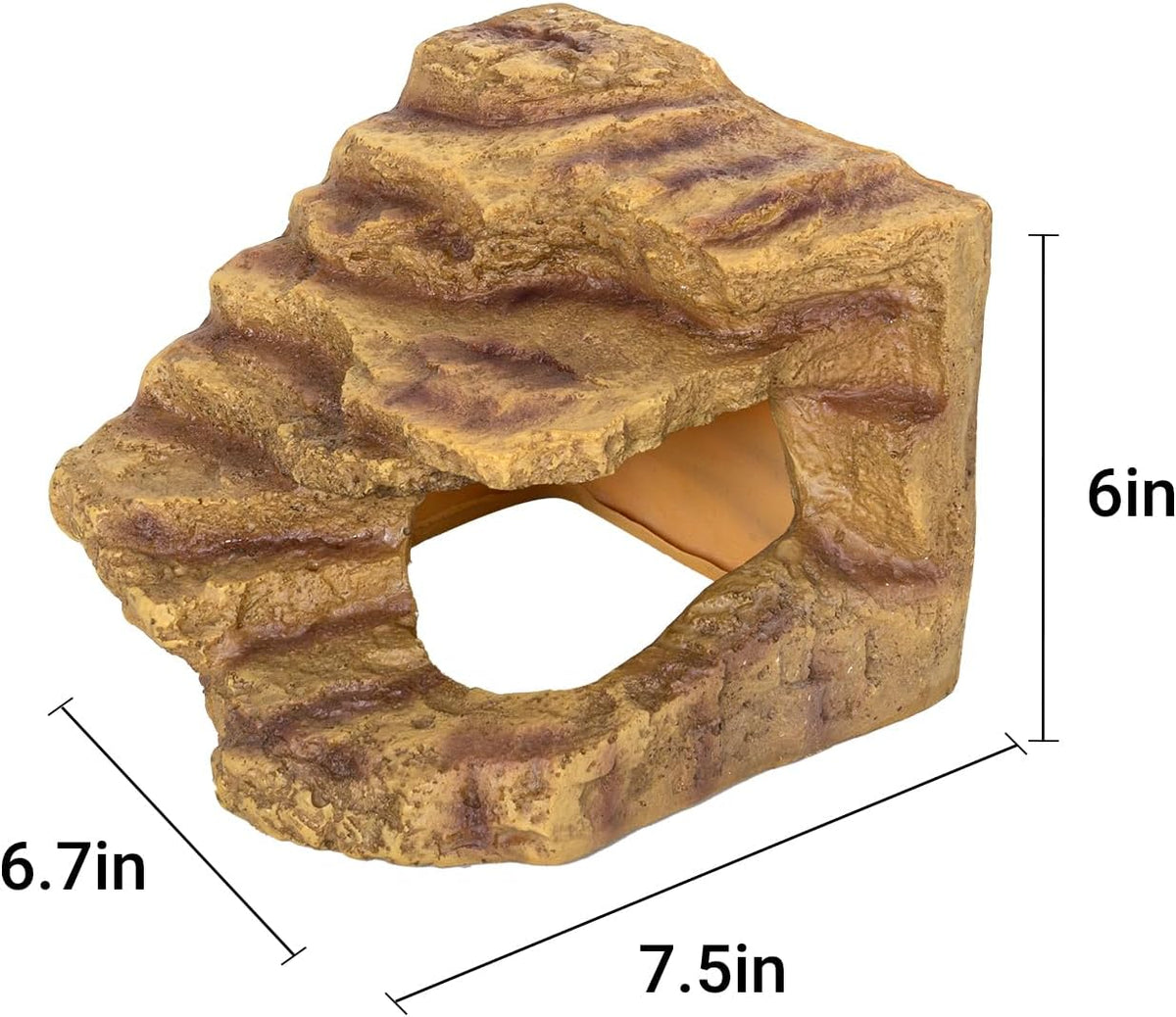 Resin Reptile Hideout Cave Reptile Habitat Tank Decor Terrarium Accessories for Bearded Dragon
