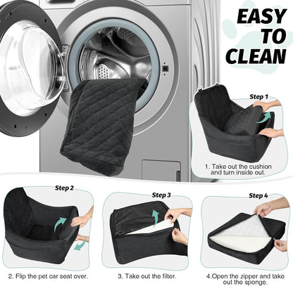 Dog Car Seat for Dogs Up to 35lbs,Fully Detachable and Washable,Memory Foam Covered Soft
