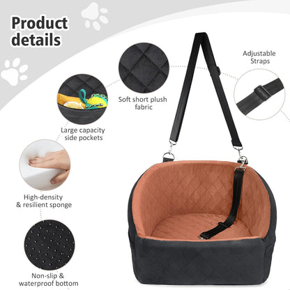 Dog Car Seat for Small Medium Dogs,Detachable Washable Dog Booster Seat Under 30lbs, Pet Car Seats