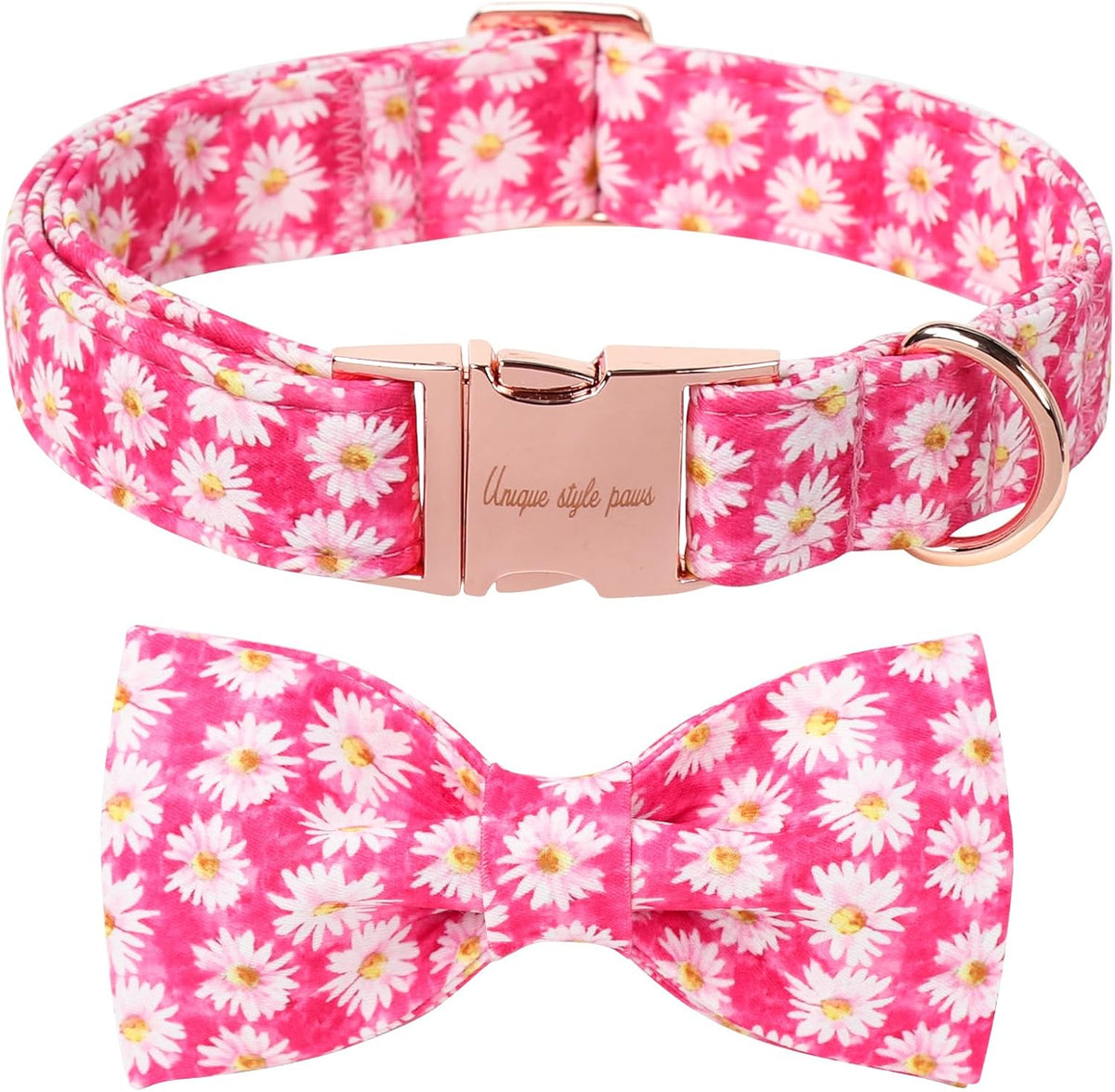 Unique style paws Cartoon Dog Collar with Bow Spring Summer Collar with Flower Rose Daisy for Small
