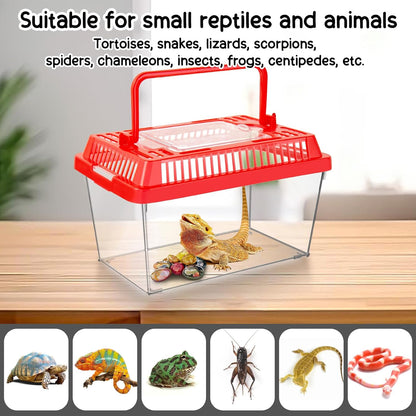 12Pcs Plastic Reptile Terrariums Carrier Cage, Tarantula Enclosure Snake Breeding Box Hatching