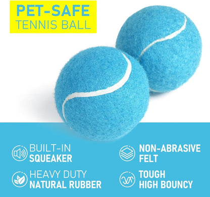 PrimePets Tennis Balls for Dogs, 2.5 Inch Thick Bouncy Ball for Dogs, Interactive Fetch Dog Toy