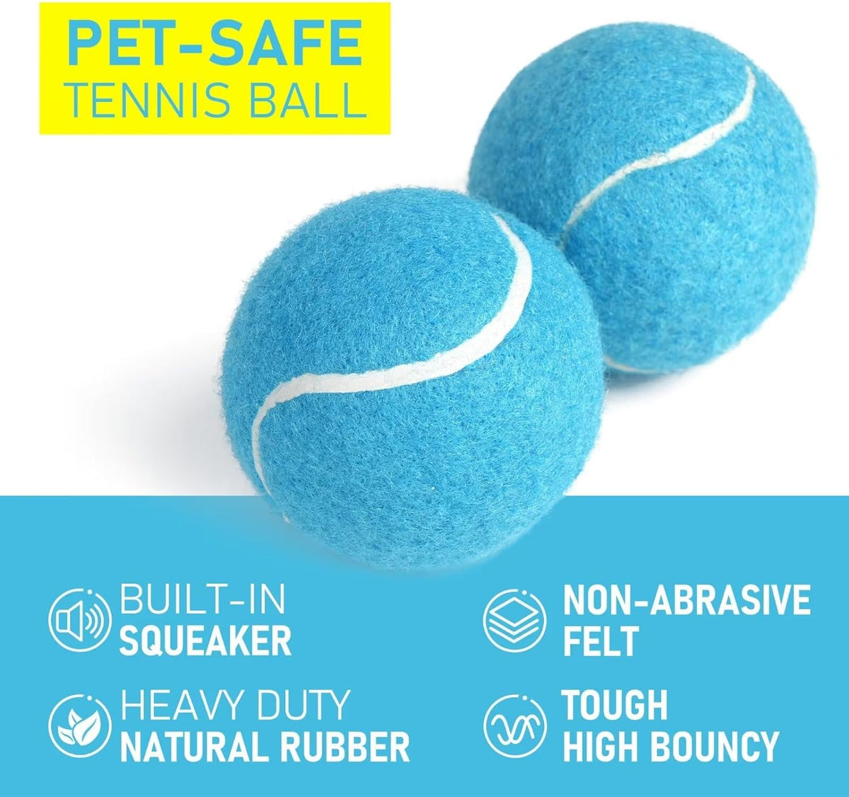 Prime Pets Squeaky Balls for Dogs, 2.5 Inch Dog Squeaky Toys, Interactive Dog Toy Tennis Balls for