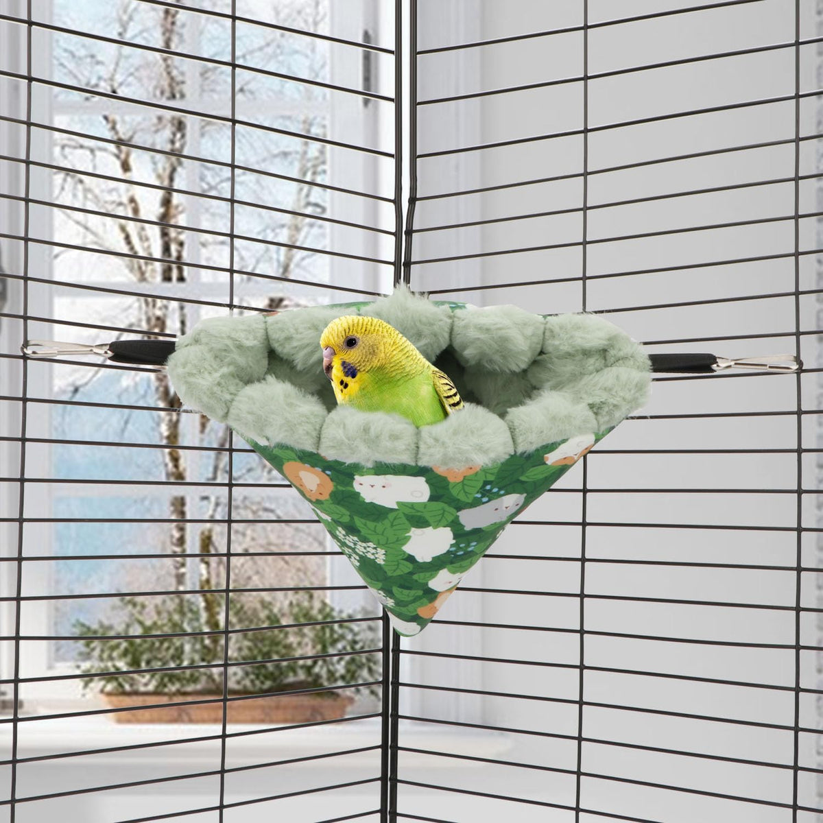 Wontee Bird Nest House Winter Warm Hanging Hammock Bird Bed Snuggle Hut for Parakeets Budgies