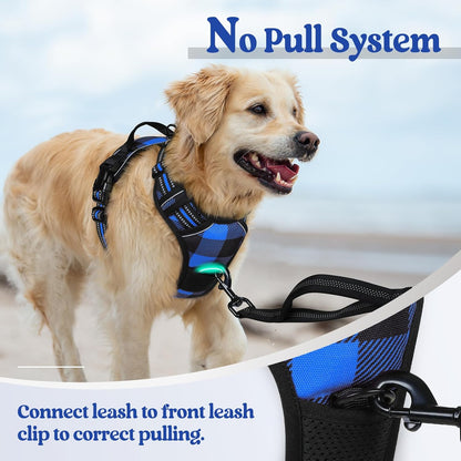 rabbitgoo Dog Harness No Pull with 2 Leash Clips, Adjustable Soft Padded, Reflective Oxford No