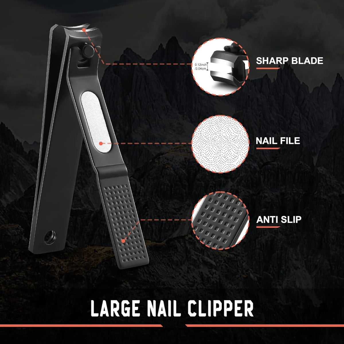 BEZOX Toe Nail Clippers Set of 2 - Stainless Steel Toenails Clippers for Thick Nails for Seniors