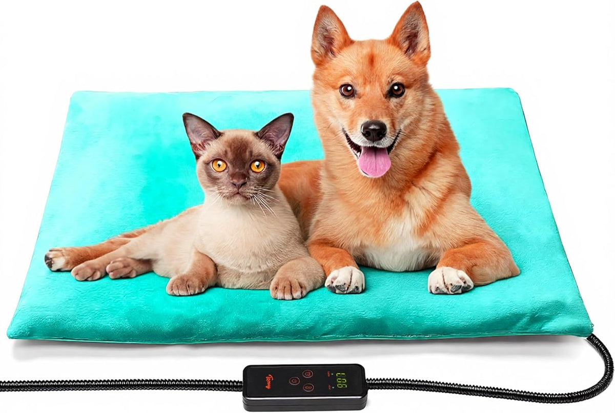 Toozey Large Pet Heating Pad, 6 Adjustable Temperature Dog Cat Heating Pad with Timer, Waterproof