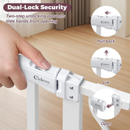 29"-45" Baby Gate for Stairs, Auto Close Stroller Friendly Dog Gate Indoor for Doorways, Pressure