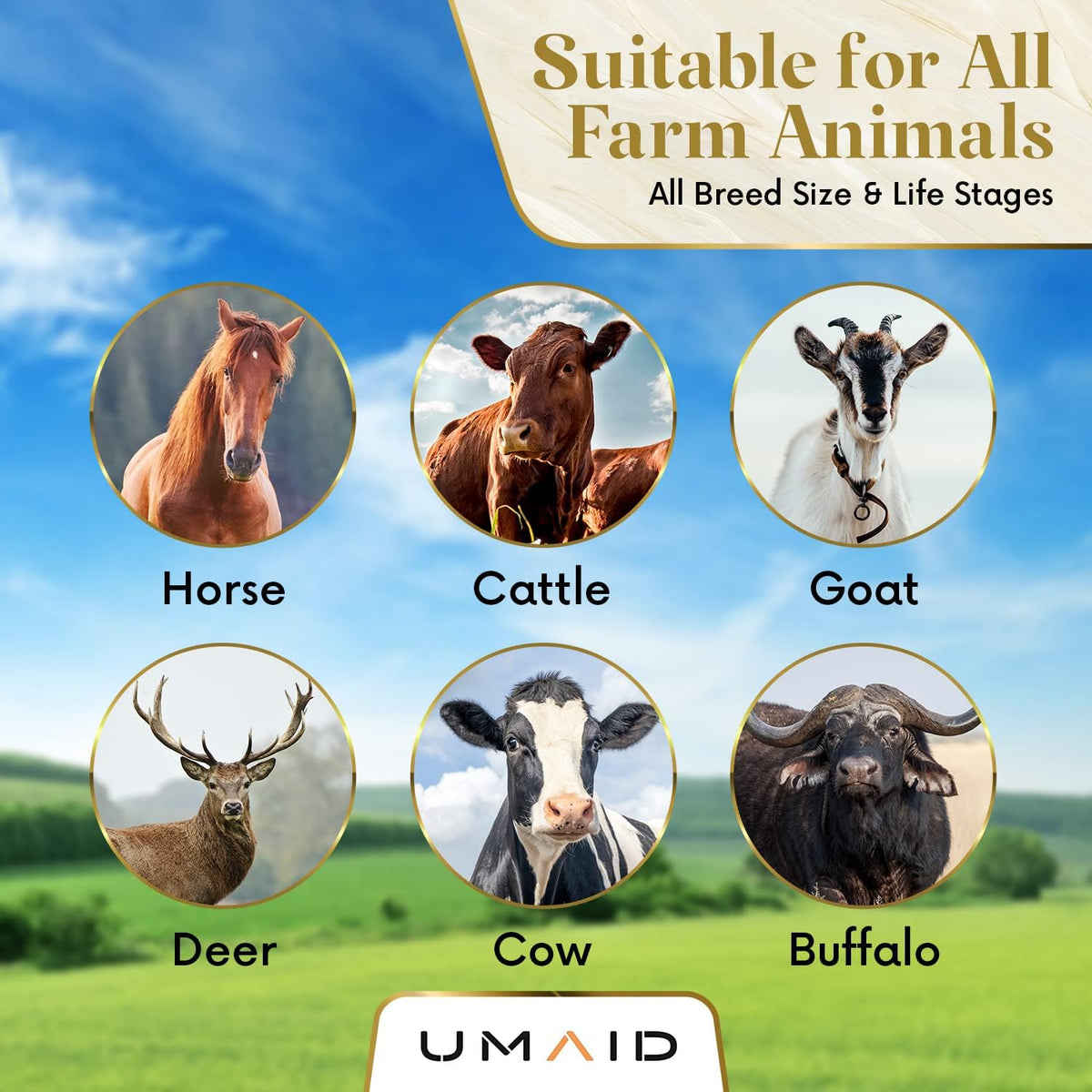 UMAID Himalayan Salt Lick 6 lbs On Rope for Horse, Deer, Goat, and Livestock Animals - Himalayan