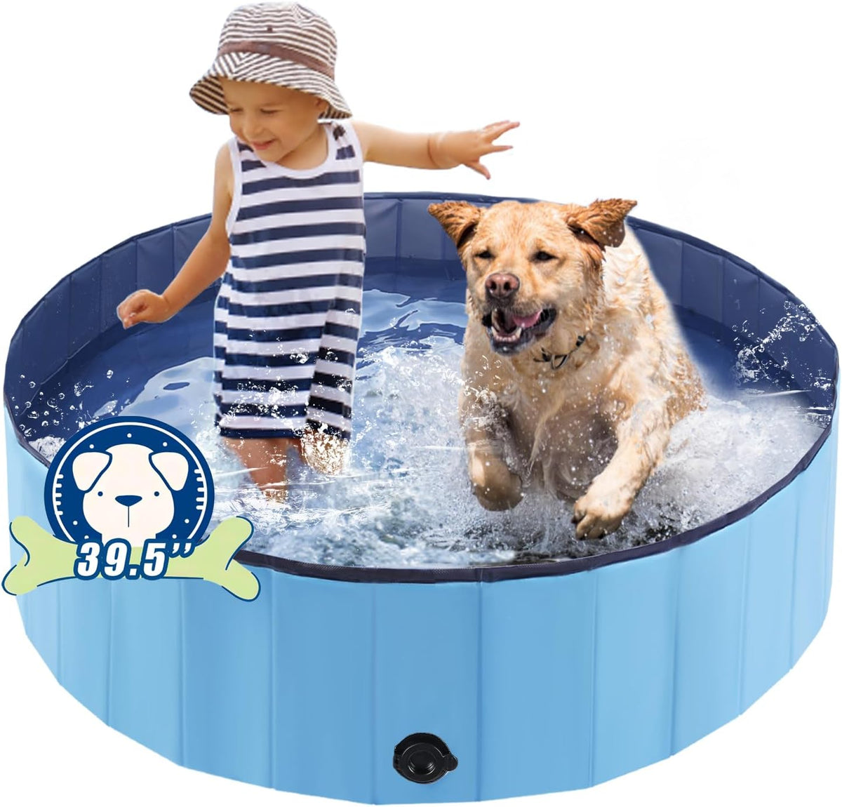 Foldable Dog Bath Swimming Pool Plastic Kiddie Pool Professional Tub Collapsible Grooming Bathtub