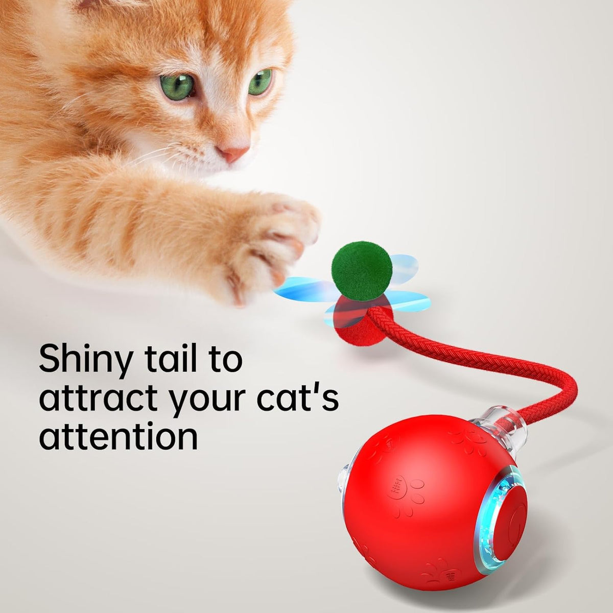 Interactive Cat Toys for Indoor Cats - Kitten Toy with Speedy Tail 2.0, Automatic Cat Toys for