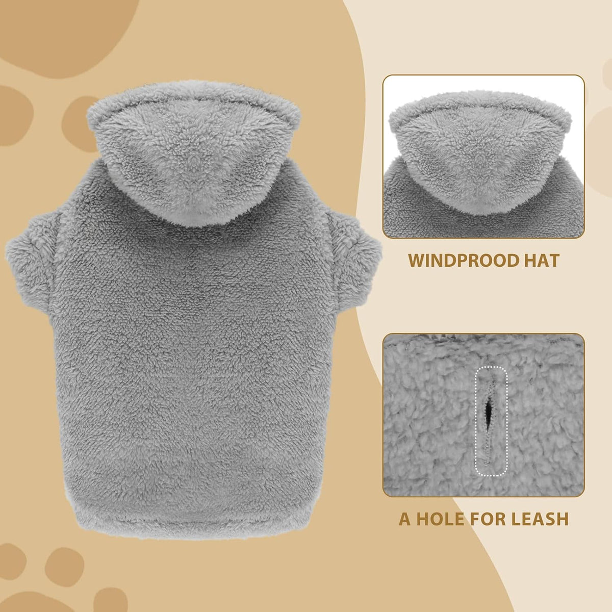 Fuzzy Dog Sweaters for Medium Dogs Dog Hoodie Sweater Clothes Warm Soft Cozy Pet Coats Hooded