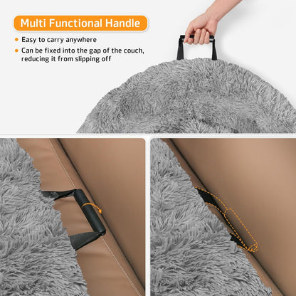 GGIB Calming Dog Bed Fluffy Plush Dog Mat for Furniture Protector with Removable Washable Cover for