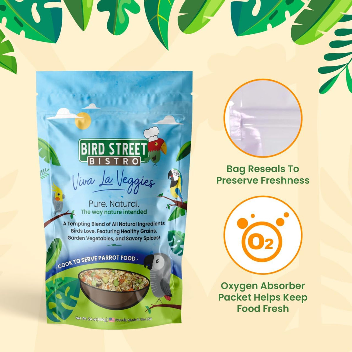 Parrot Food - Parakeet - Cockatiel - Cooks in 3-15 min w/Natural & Organic Grains - Legumes