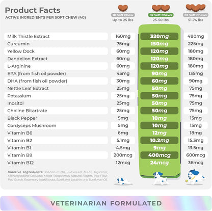 Milk Thistle for Dogs - 90 Soft Chews - Liver and Kidney Support - Hepatic Support with EPA & DHA