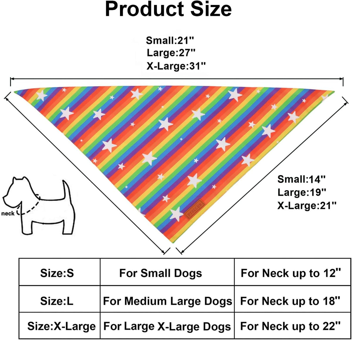 PTDECOR Rainbow Dog Bandanas Pride Day, Multi Size,“Love is Love” Pet Scarf Reversible Triangle
