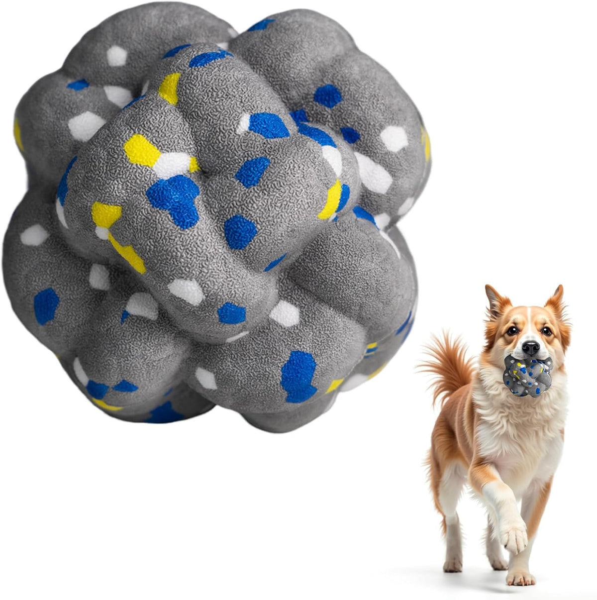 Upgrade Dog Balls Interactive Toys for Aggressive Chewers, Indestructible Tennis Durable Bouncy for