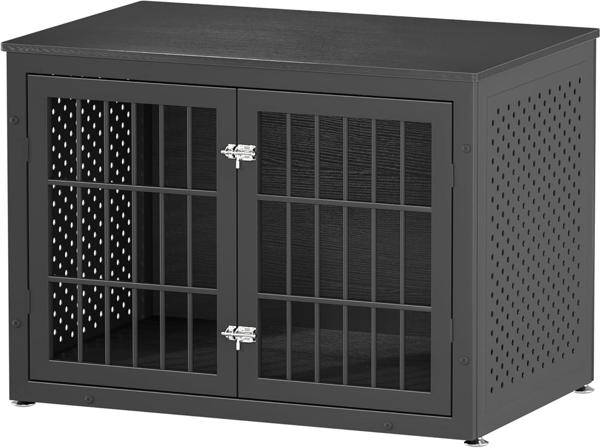 38" Heavy Duty Dog Crate Furniture for Large and Medium Dogs,Wooden Metal Kennel for High Anxiety
