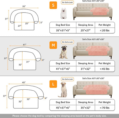 GGIB Calming Dog Bed Fluffy Plush Dog Mat for Furniture Protector with Removable Washable Cover for