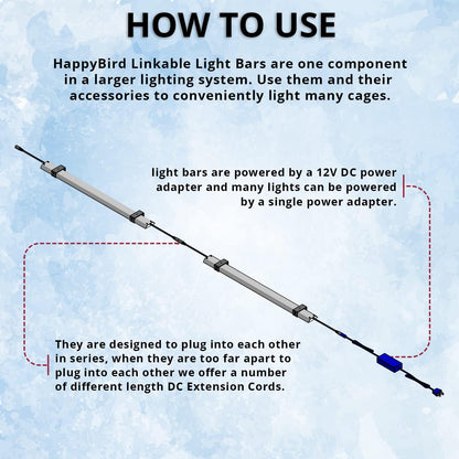 HappyBird Lightning (A Divison of M&M Cage) 24" LED linkable Light bar Without Power Source for