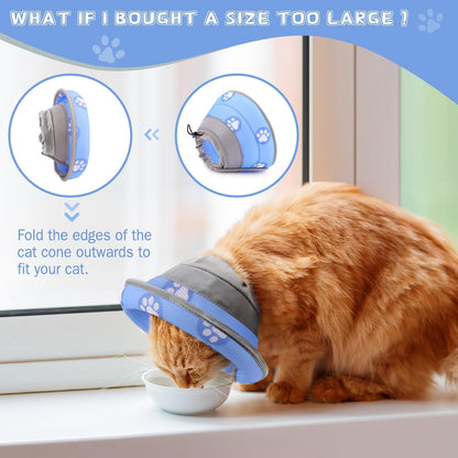 Cat Cone Collar Soft to Stop Licking After Surgery Cat Recovery Collar for Small Large Cats