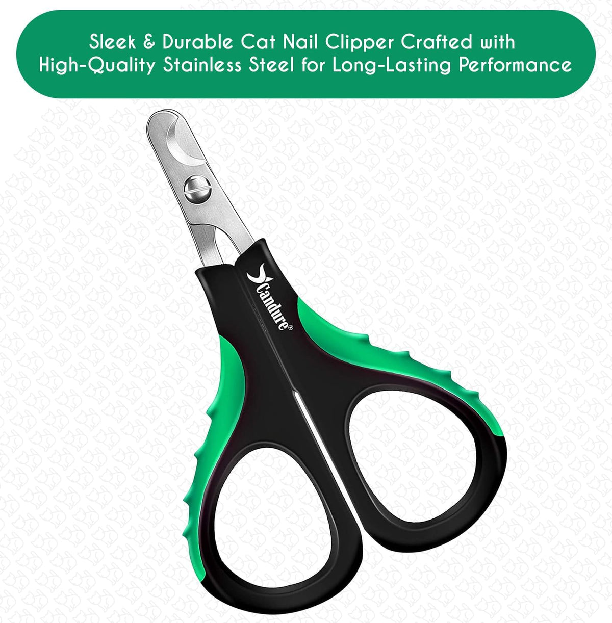 Candure Cat Nail Clippers for Cats, Rabbits, Hamsters, Birds - Stainless Steel Trimmer with Precise