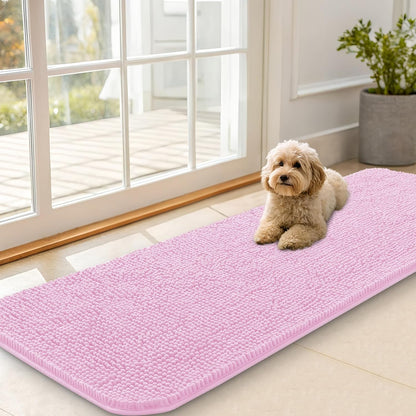 OLANLY Dog Door Mat for Muddy Paws 59x20, Absorbs Moisture and Dirt, Absorbent Non-Slip Washable