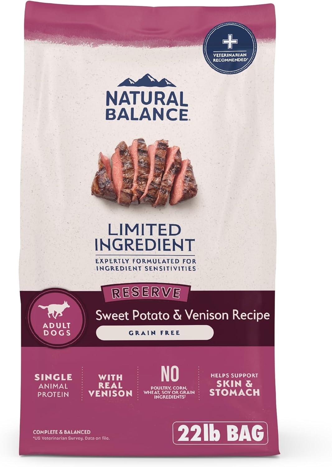 Natural Balance Limited Ingredient Adult Grain-Free Dry Dog Food, Reserve Sweet Potato & Venison